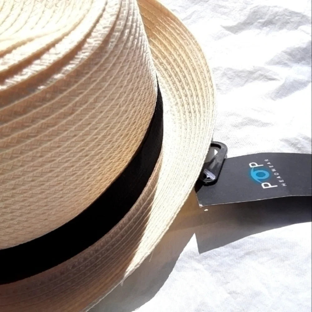 Pop Headwear Straw Fedora Hat